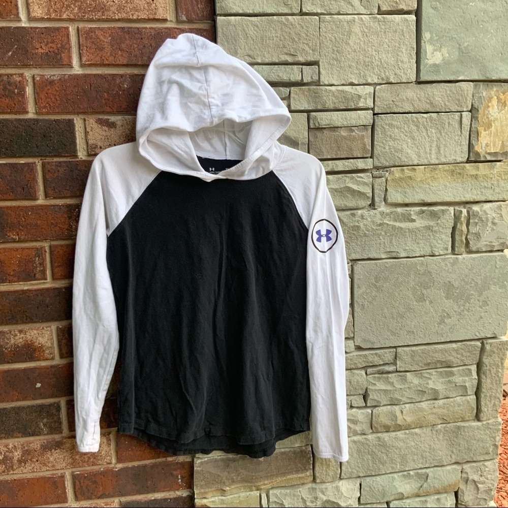 Under Armour Black & White Loose Hoodie Youth XL